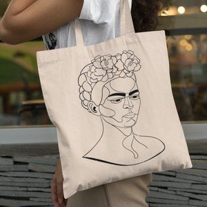 Frida Portrait Canvas Tote